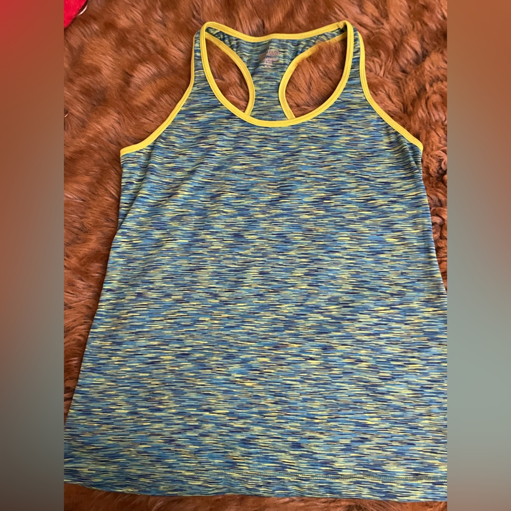 Blue and Yellow Racerback Tank Top